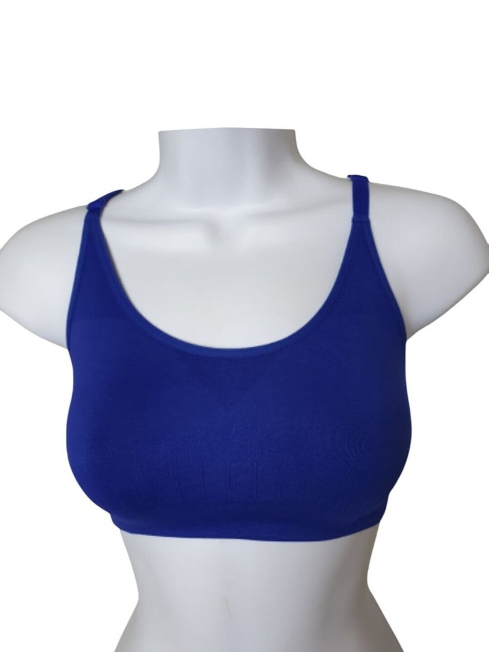 Under Armour Womens S Sports Bra Royal Blue Seamless Athletic Mid Impact Workout